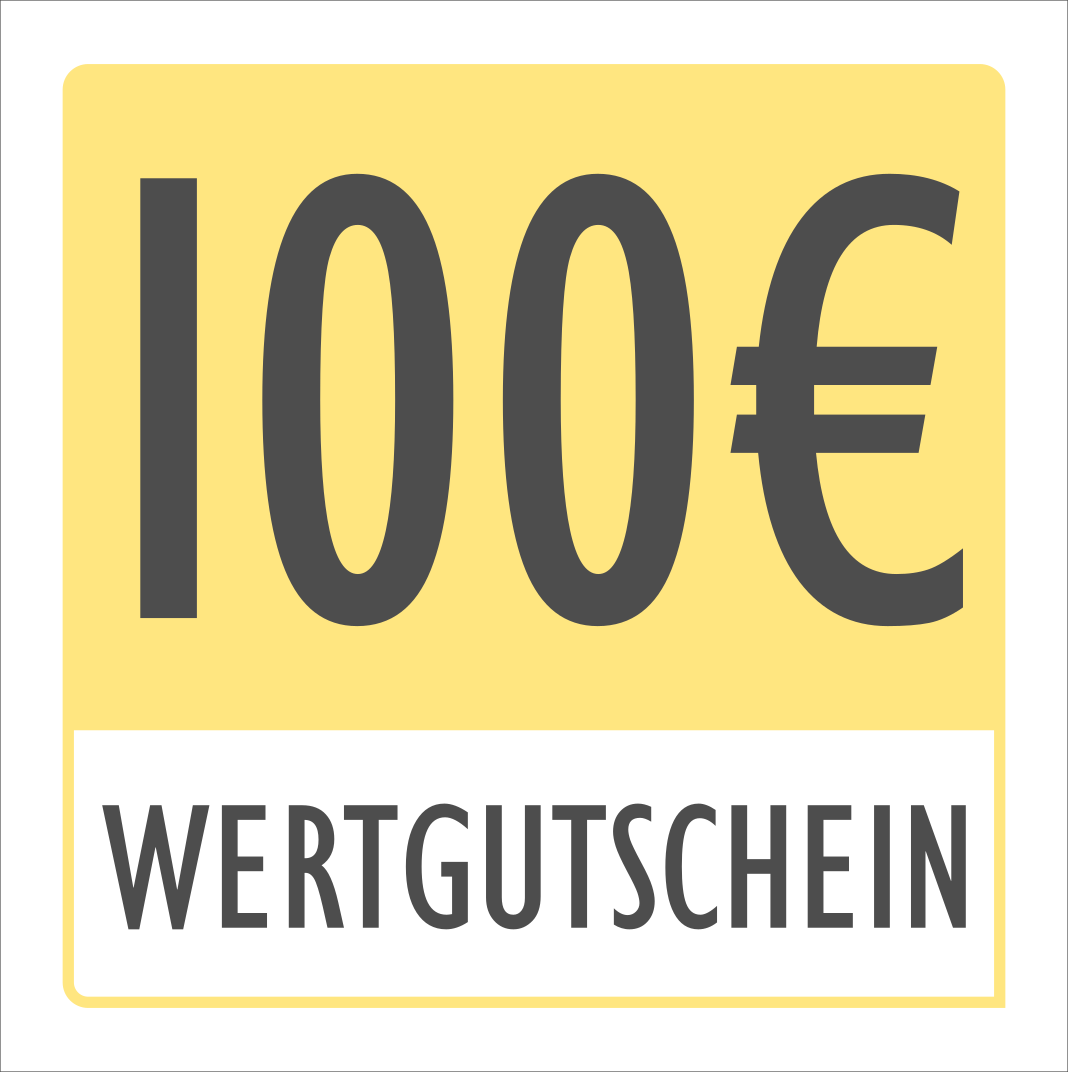 Grafik mit der Aufschrift "100€ WERTGUTSCHEIN"