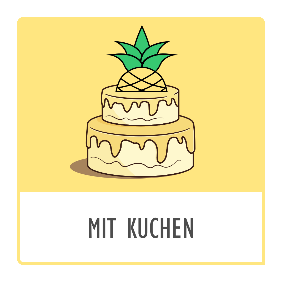 Zeichnung einer Gelben Torte mit Ananas