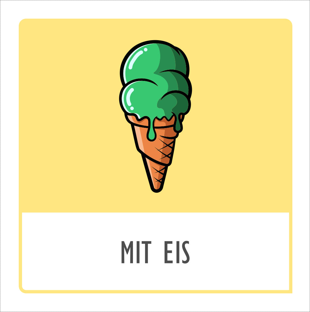 Zeichnung eines Grünen Eis in der Waffel