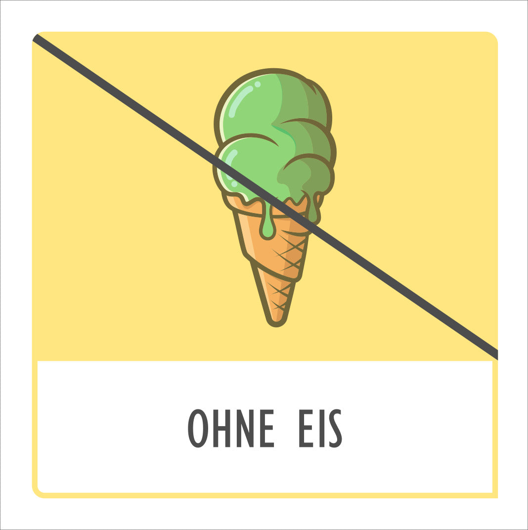 Zeichnung eines durchgestrichenen Grünen Eis in der Waffel